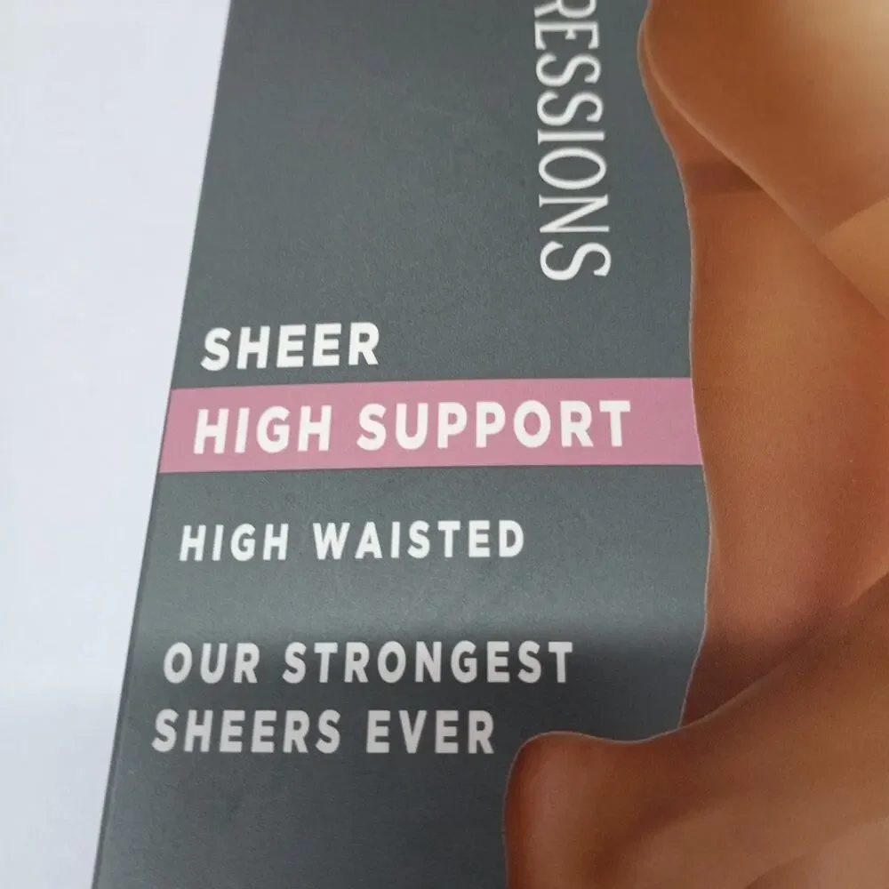 Silk Impressions Pantyhose‎ 2 Pack S Small Cocoa 40 Denier High Support Sheer
